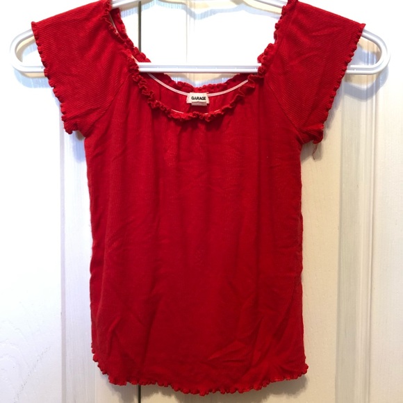 GARAGE Red off the shoulder shirt - Picture 2 of 5